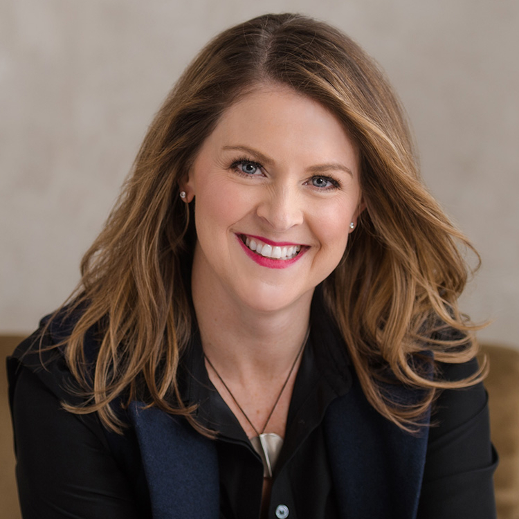 Smiling woman in suit